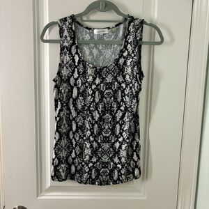 Calvin Klein black and white stretch tank, size S